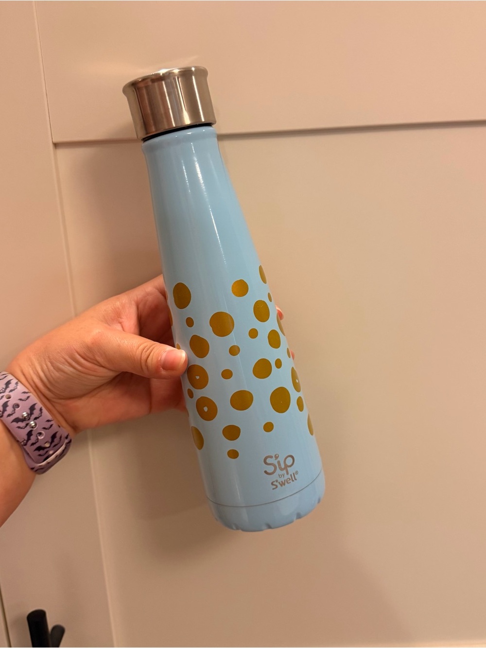 Sip by S'well Light Blue Bottle with Gold Dot Accent